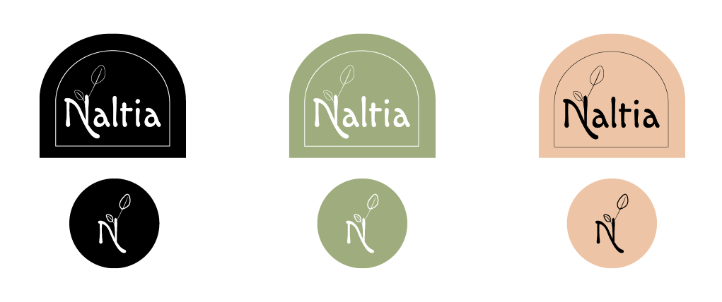 Logo sur fond noir et fond couleur